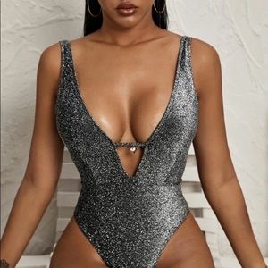 Shein Silver Glitter Swimsuit